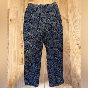 J Crew 100% silk trouser unique tiger print size 4